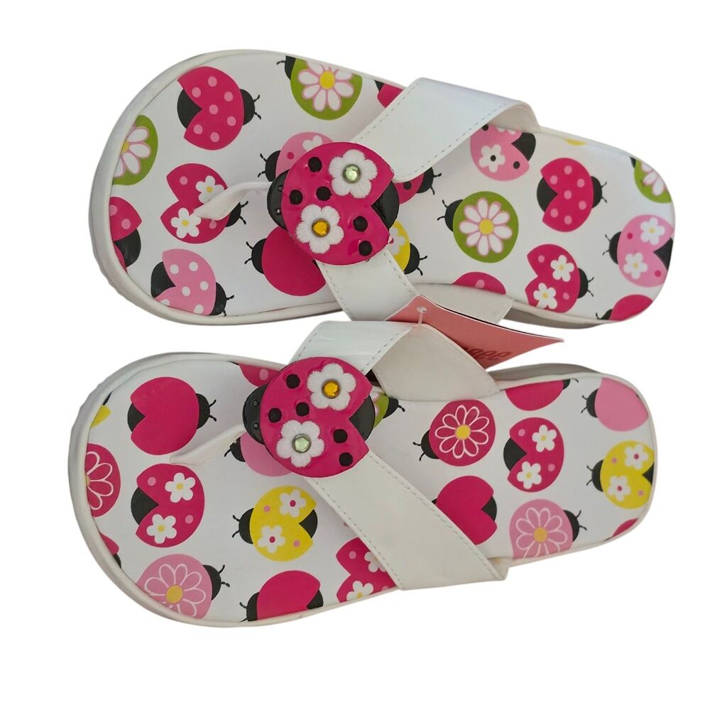 Gymboree Ladybug Swim Sandals Girls Size 13/1 Multicolored Flip Flops 2008-2009